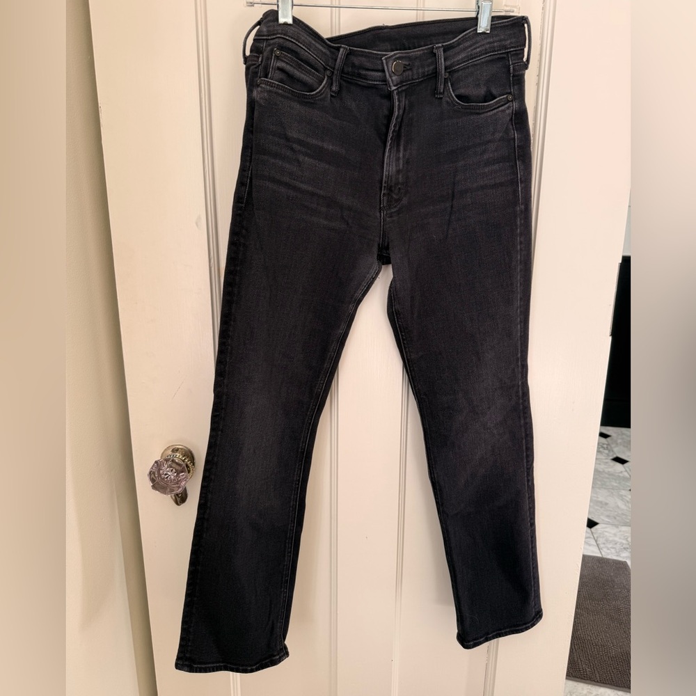 Mother mid rize dazzler black ankle jeans